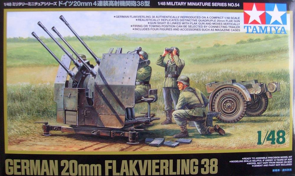 Tamiya 32554 Canon antiaérien allemand Flakvierling 38 de 20 mm (1/48)