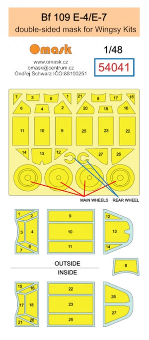 Masque double face Omask 54041 Bf 109 E-4 / E-7 (pour maquettes Wingsy) 1/48  – image 2