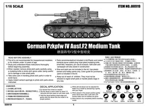 Trumpeter 00919 Allemand Pzkpfw IV Ausf.F2 Moyen 1/16 – imagen 4