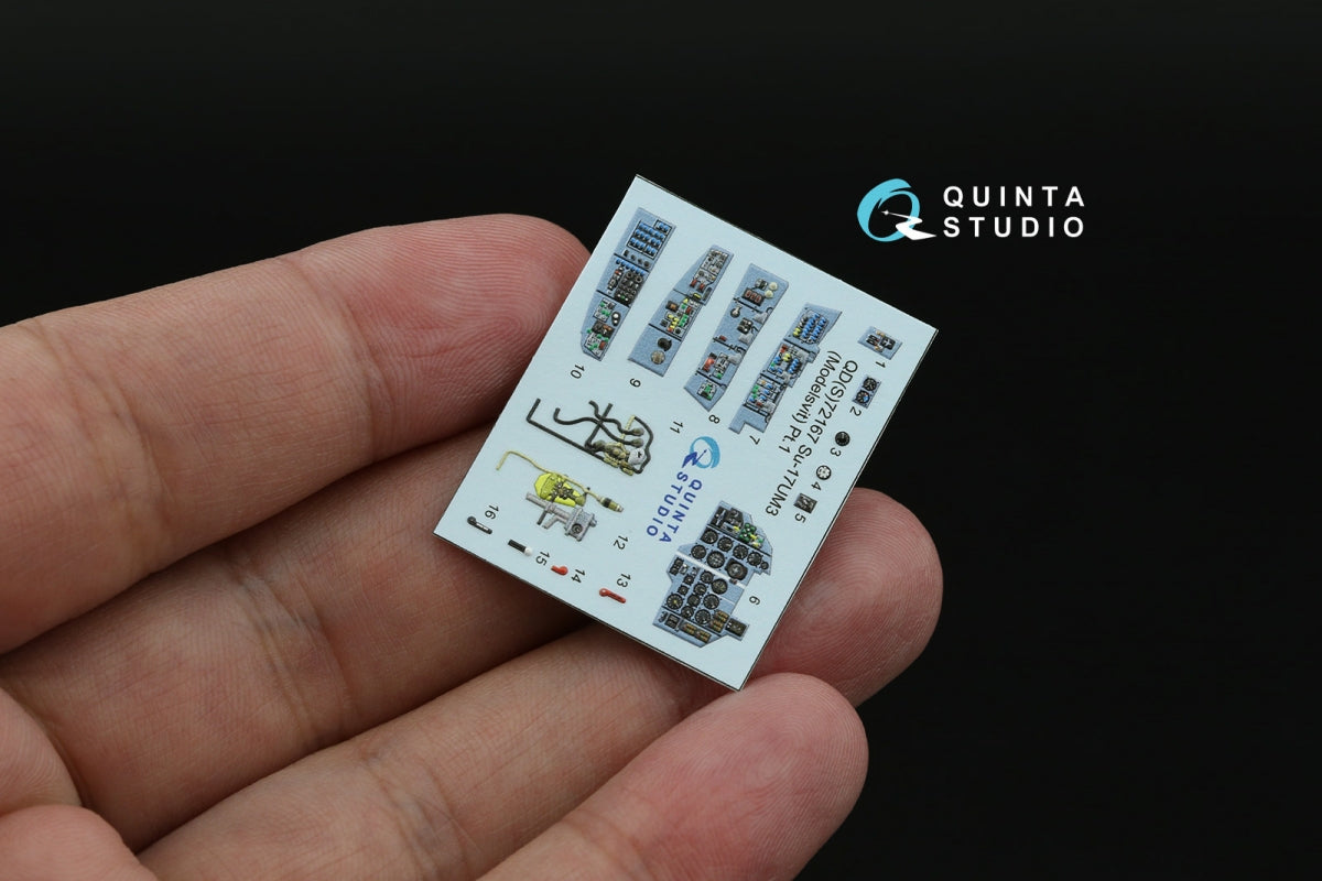 Intérieur imprimé en 3D et coloré sur papier décalcomanie (Modelsvit) pour le Su-17UM3 de Quinta Studio QD+72167 (avec pièce en résine imprimée en 3D) à l&amp;#39;échelle 1/72 – image 8