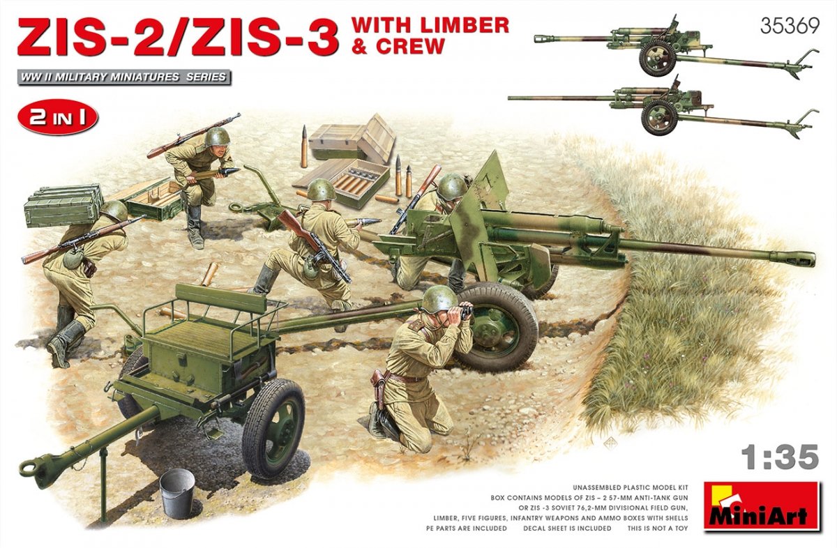 MiniArt 35369 ZiS-2/ZiS-3 avec avant-train et équipage 1/35