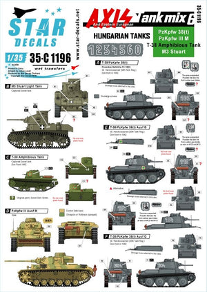 Star Decals 35-C1196 Mélange de chars Axis n° 6 1/35
