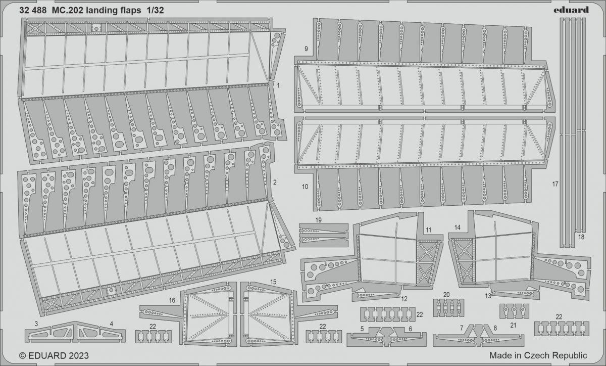 Volets d&amp;#39;atterrissage Eduard 32488 MC.202 Itelri 1/32