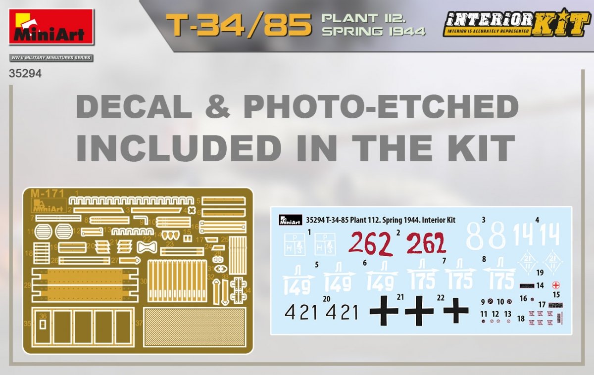 MiniArt 35294 T-34/85 USINE 112. PRINTEMPS 1944. KIT INTÉRIEUR 1/35  – image 2