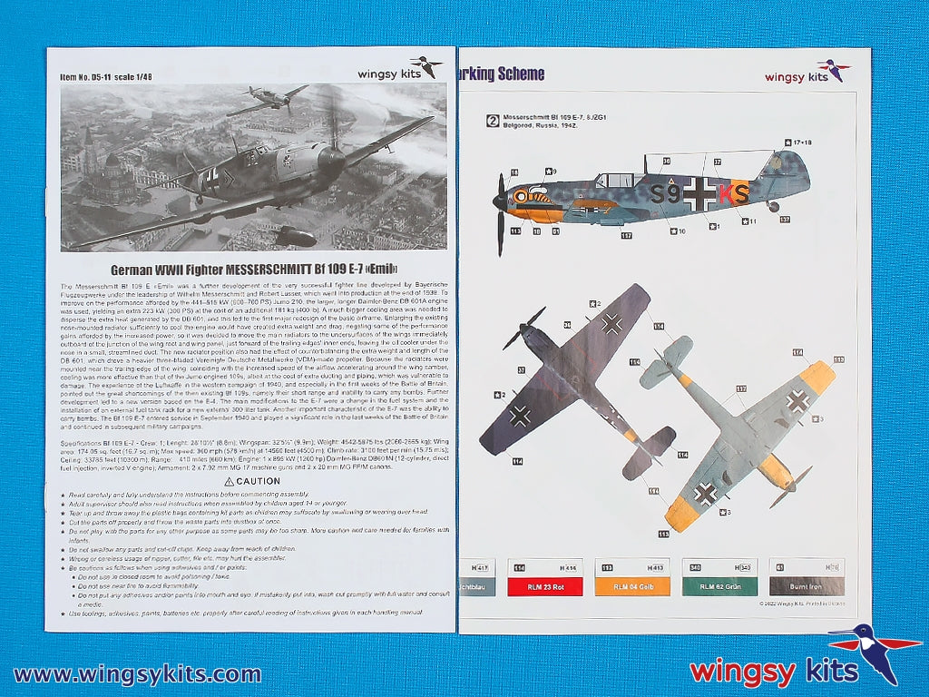 Maquette Wingsy D5-11 Chasseur allemand de la Seconde Guerre mondiale MESSERSCHMITT Bf 109 E-7 1/48 – immagine 11
