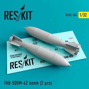 RESKIT RS32-0134 FAB-500 Bombe M-62 (2 pièces) 1/32