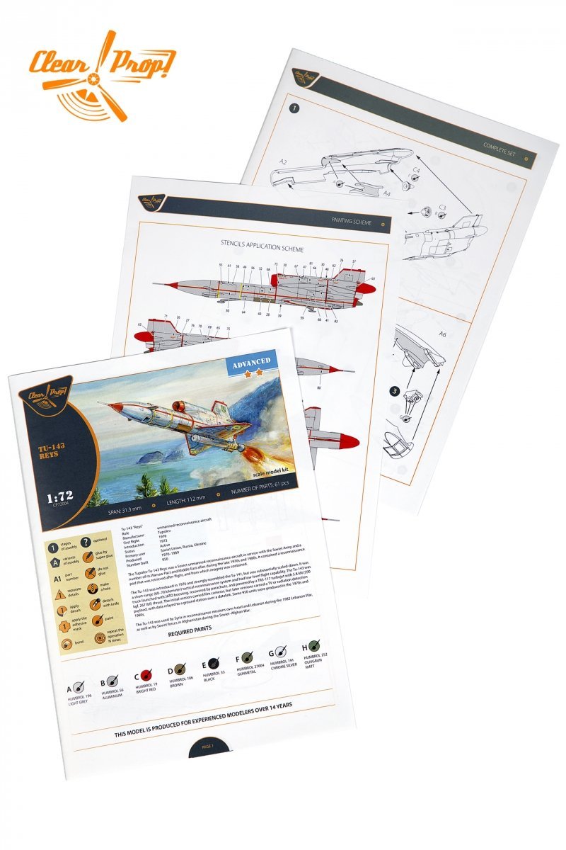 Hélice transparente ! Kit avancé CP72004 Tu-143 Reys au 1/72  – immagine 6