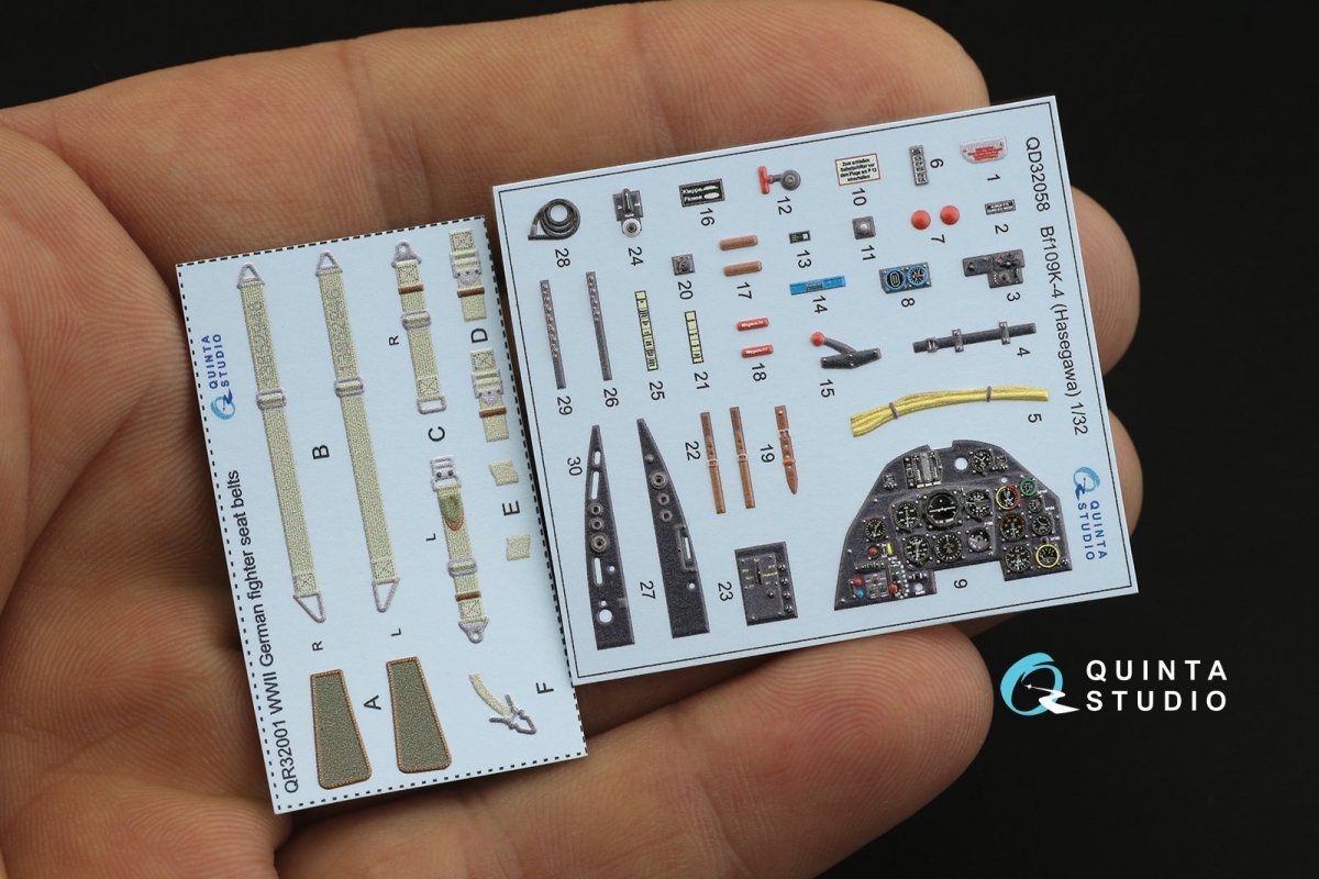 Intérieur imprimé en 3D et coloré sur papier décalcomanie Quinta Studio QD32058 Bf 109K-4 (pour maquette Hasegawa) 1/32 – immagine 2
