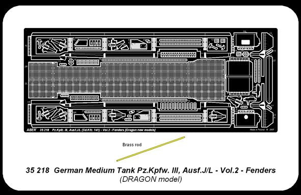 Aber 35218 Char moyen allemand Pz.Kpfw. III, Ausf J/L - vol. 2 - jeu supplémentaire - ailes (1/35) – Bild 6