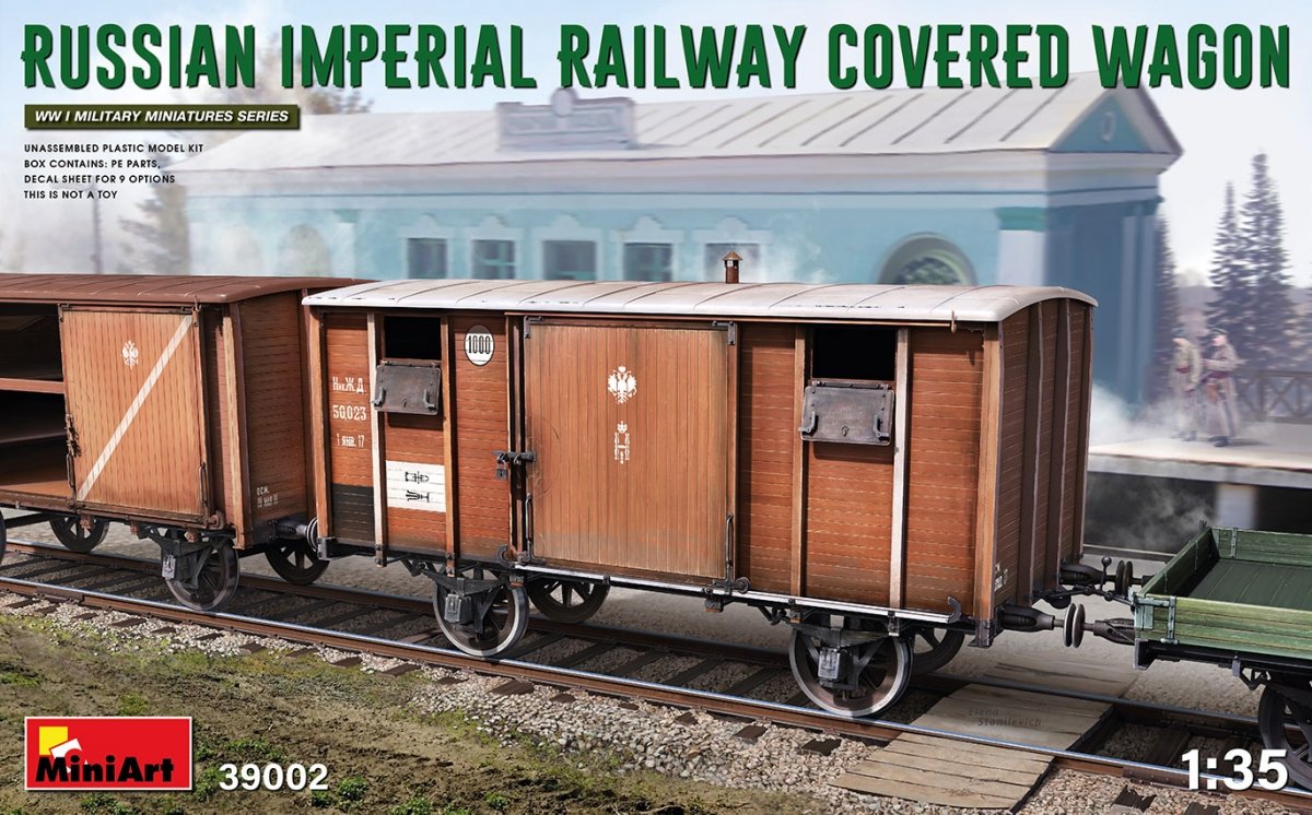 MiniArt 39002 WAGON COUVERT DES CHEMINS DE FER IMPÉRIAUX RUSSES 1/35