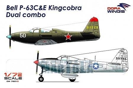 Dora Wings 7201D Bell P-63C&amp;E Kincobra Dual combo 2in1 1/72