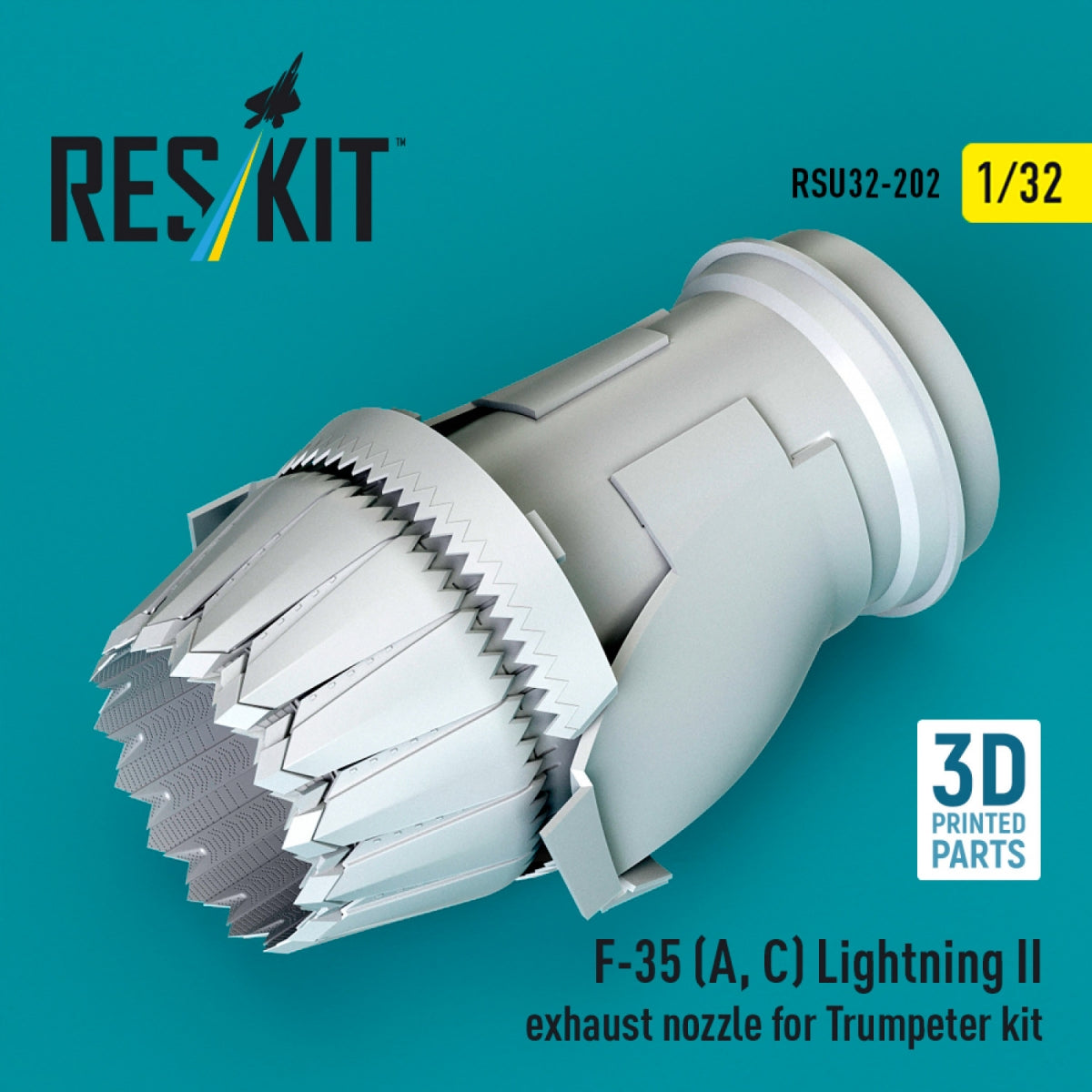 RESKIT RSU32-0202 F-35 (A, С) Lightning II exhaust nozzle for Trumpeter kit (3D Printed) 1/32