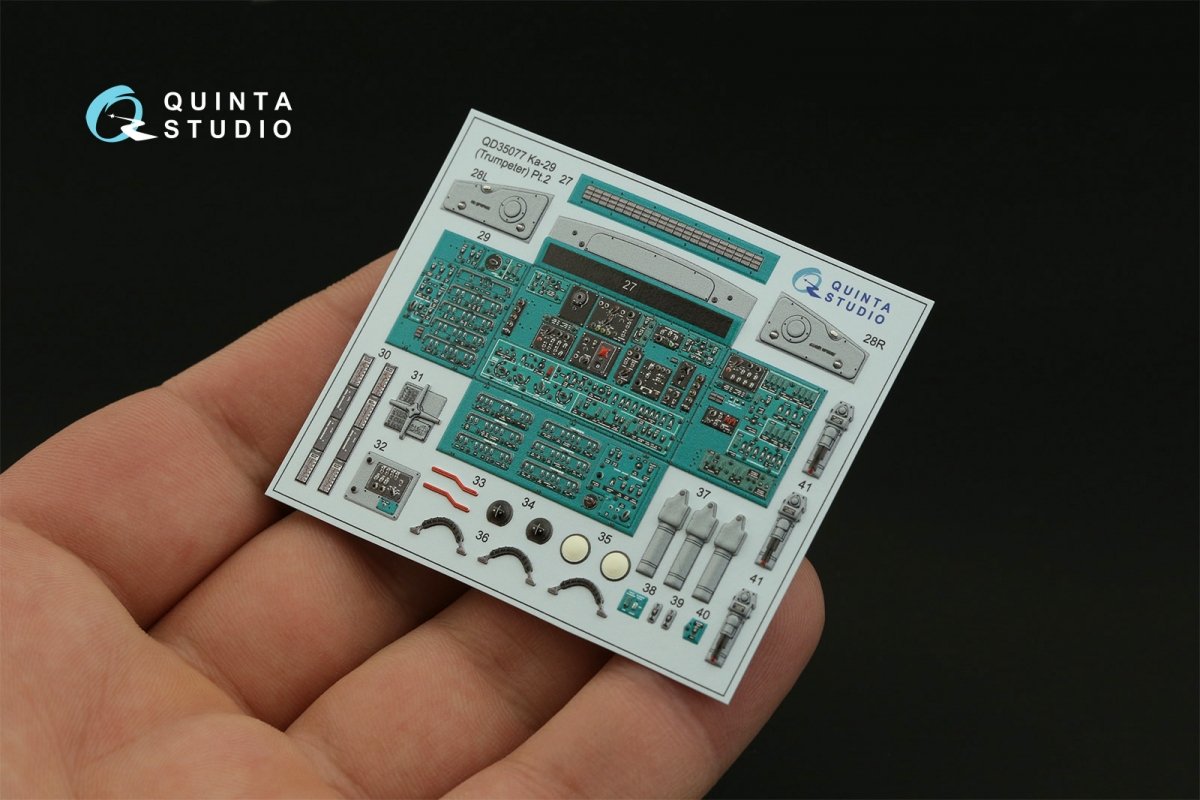 Intérieur imprimé en 3D et coloré sur papier décalcomanie Quinta Studio QD35077 Ka-29 (Trumpeter) 1/35 – image 4