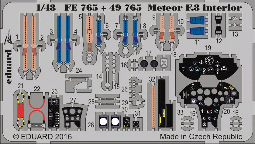 Intérieur Eduard 49765 Meteor F.8 AIRFIX 1/48