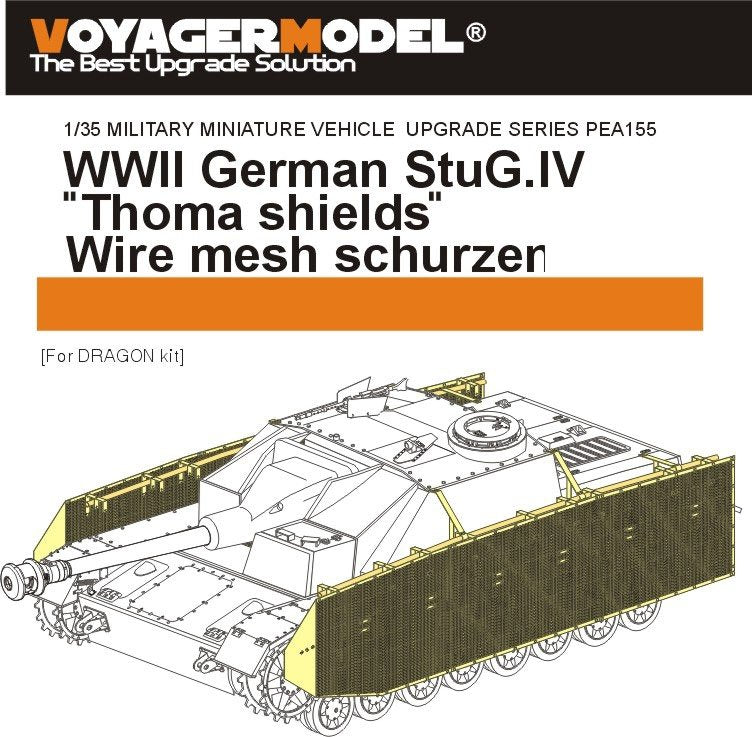 Voyager modèle PEA155 WWII allemand StuG.IV "Thoma Shields" treillis métallique schürzen (pour kit DRAGON) 1/35
