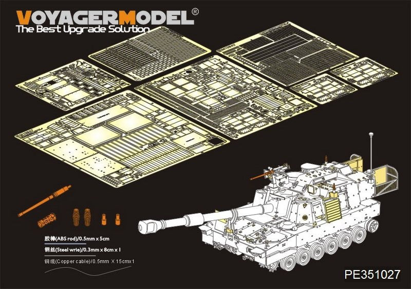 Maquette Voyager PE351027 Obusier automoteur moderne M109A7 de l'armée américaine pour PANDA HOBBY PH35028 1/35