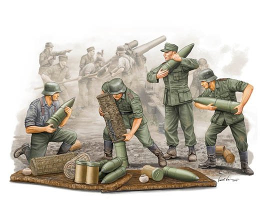 Trumpeter 00426 Équipe de ravitaillement en munitions de l'obusier de campagne allemand s.FH 18 (échelle 1/35)
