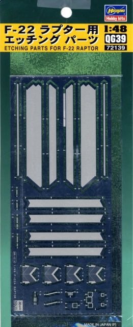 Pièces photogravées Hasegawa QG39 (72139) pour F-22 Raptor 1/350
