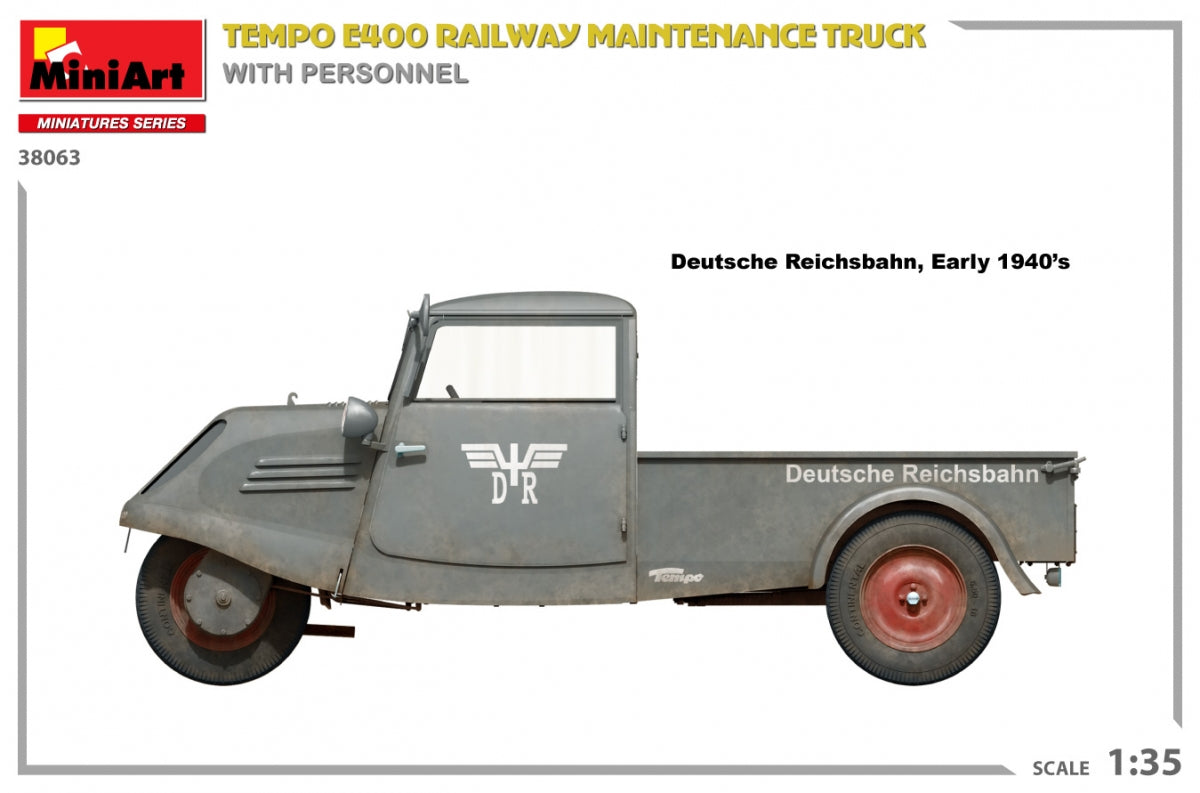 MiniArt 38063 Tempo E400 railway maintenance truck with personnel 1/35 – zdjęcie 6