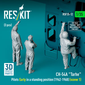 RESKIT RSF35-0012 Pilotes de CH-54A « Tarhe » en position debout (1962-1968) (scène 1) (3 pièces) (Impression 3D) 1/35  – immagine 2