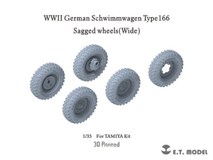 ET Model P35-136 Schwimmwagen allemand Type 166 de la Seconde Guerre mondiale, roues affaissées, largeur large, pour kit TAMIYA 1/35