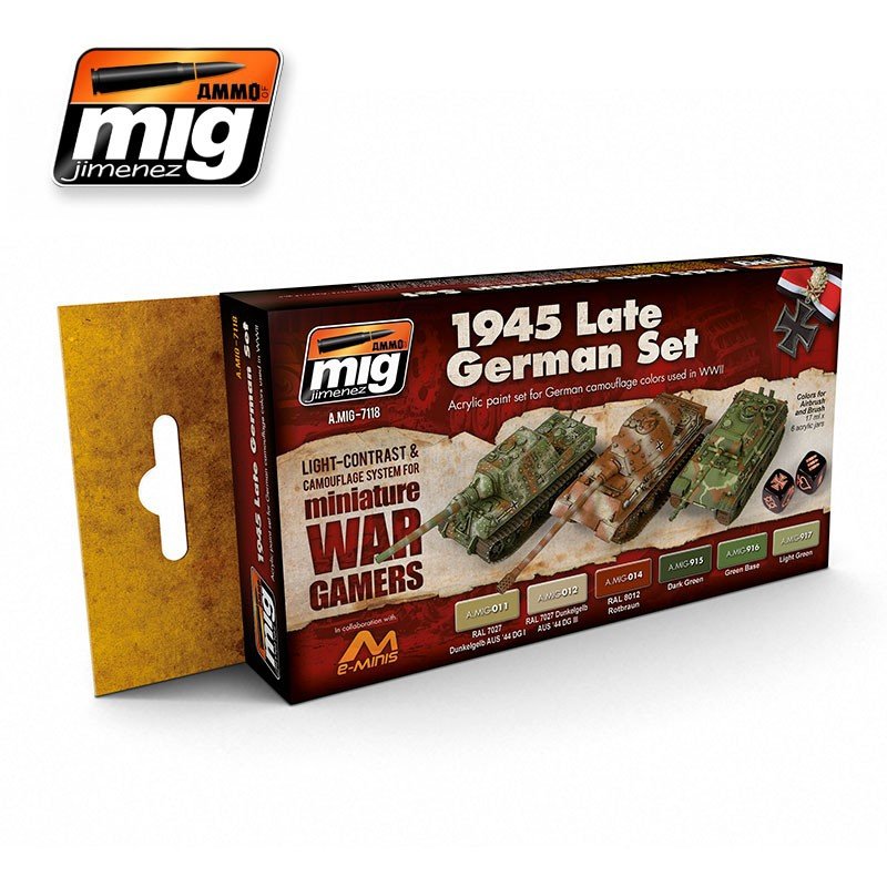 Munitions de Mig Jimenez 7118 WARGAME 1945 FIN ALLEMAND SET