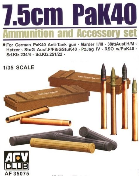 AFV Club 35075 Munitions et étuis Pak40 (1/35)