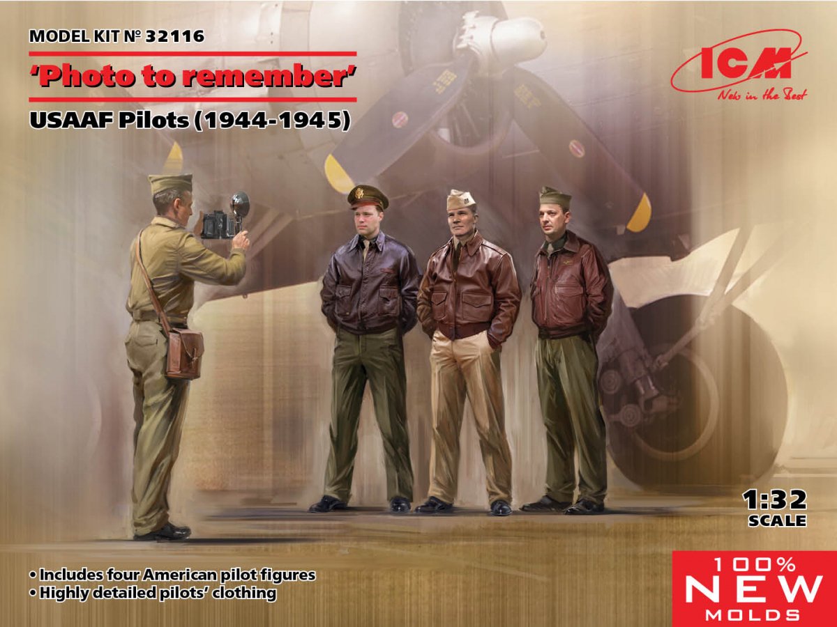 ICM 32116 Photo commémorative des pilotes de l'USAAF (1944-1945) 1/32