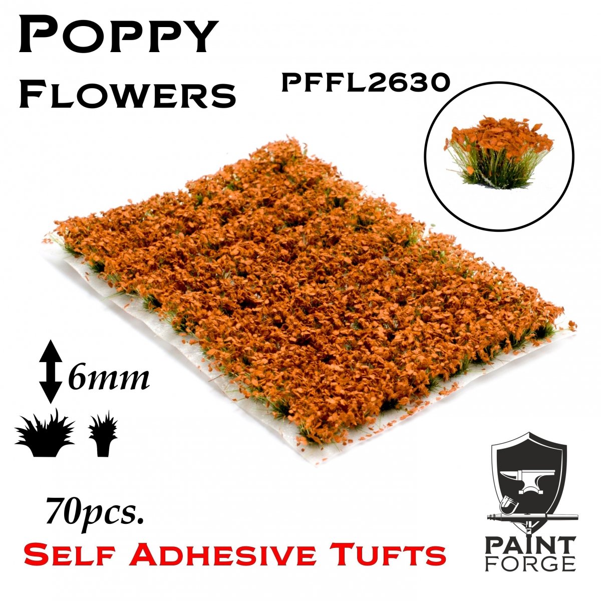 Paint Forge PFFL2630 Fleurs rouges coquelicot 6 mm