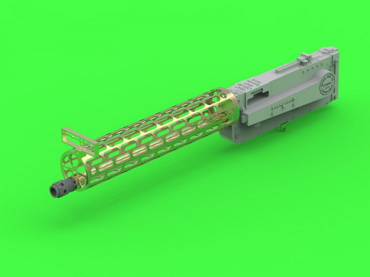 Master AM-32-102 German WWI Machine Gun Spandau LMG 08 with Cooling Jacker ver.1 1/32 – zdjęcie 3