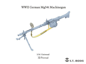 Maquette ET Model P16-002 Mitrailleuse allemande MG34T de la Seconde Guerre mondiale (Impression 3D) 1/16