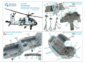 Intérieur imprimé en 3D et coloré sur papier décalcomanie Quinta Studio QD35090 AH-64A (Academy) 1/35 – image 2