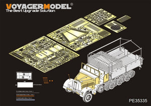 Maquette Voyager PE35335 Sd.Kfz.7 8t allemand de la Seconde Guerre mondiale, production tardive, pour DRAGON 6562, échelle 1/35