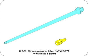 Canon Aber 72L-05 de 8,8 cm KwK.43 L/2/71 pour Ferdinand et Elefant / Canon de char allemand de 8,8 cm KwK 43 l/2/71 pour Ferdinand et Elefant 1/72 – Bild 4