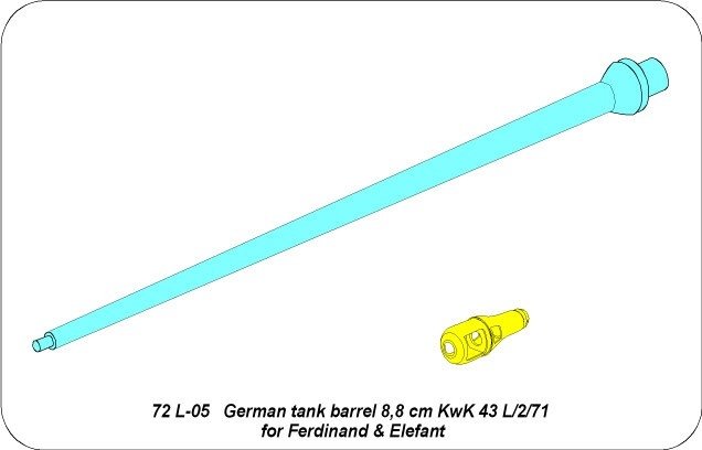 Canon Aber 72L-05 de 8,8 cm KwK.43 L/2/71 pour Ferdinand et Elefant / Canon de char allemand de 8,8 cm KwK 43 l/2/71 pour Ferdinand et Elefant 1/72 – Bild 4
