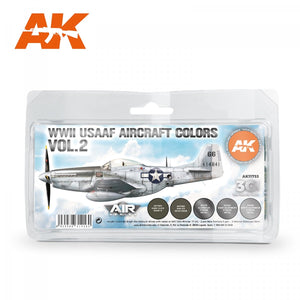 AK Interactive AK11733 Couleurs des avions de l&amp;#39;USAAF de la Seconde Guerre mondiale, vol. 2, 5 x 17 ml