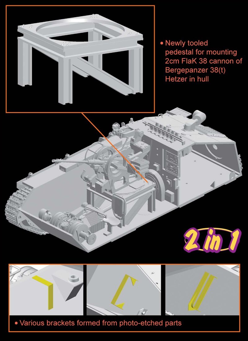 Dragon 6399 Bergepanzer 38(t) HETZER avec 2cm FlaK 38 1/35 – immagine 2
