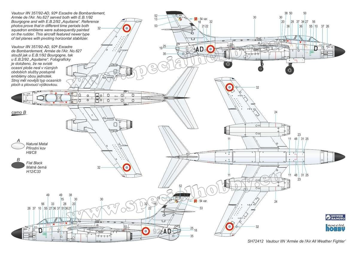 Special Hobby 72412 SO 4050 Vautour II &amp;#39;Armée de l&amp;#39;Air All Weather Fighter&amp;#39; 1/72 – immagine 3