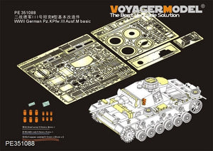 Maquette Voyager PE351088, char allemand Pz.KPfw.III Ausf.M de base de la Seconde Guerre mondiale, échelle Dragon 1/35