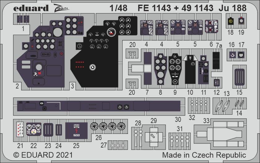 Intérieur du Ju 188 Eduard 491143 REVELL 1/48