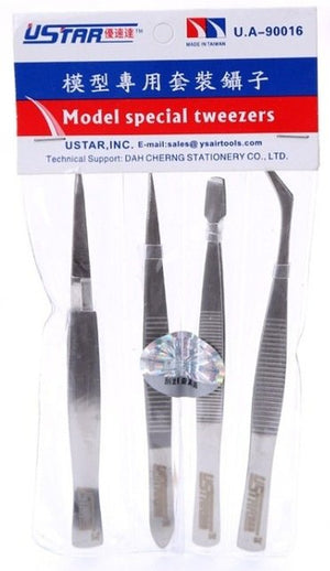 Ensemble de pinces à épiler droites U-STAR UA-90016 (ensemble de 4 pinces à épiler)