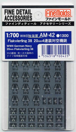 Fine Molds AM42 Marine allemande Seconde Guerre mondiale Flakvierling 38 de 20 mm au 1/700
