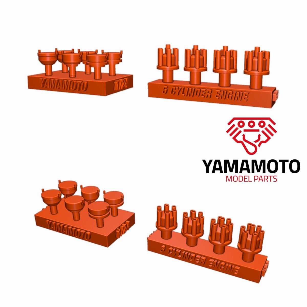 Yamamoto Model Parts YMPTUN71 Jeu de 4 dispositifs d'allumage pour 6 cylindres 1/24