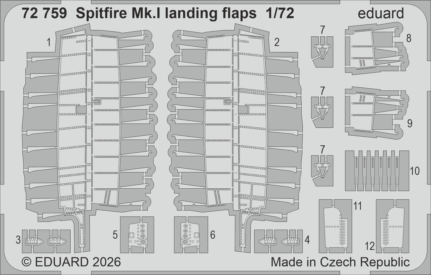 Eduard 72759 Supermarine Spitfire Mk.I - Landing Flaps for EDUARD 1/72