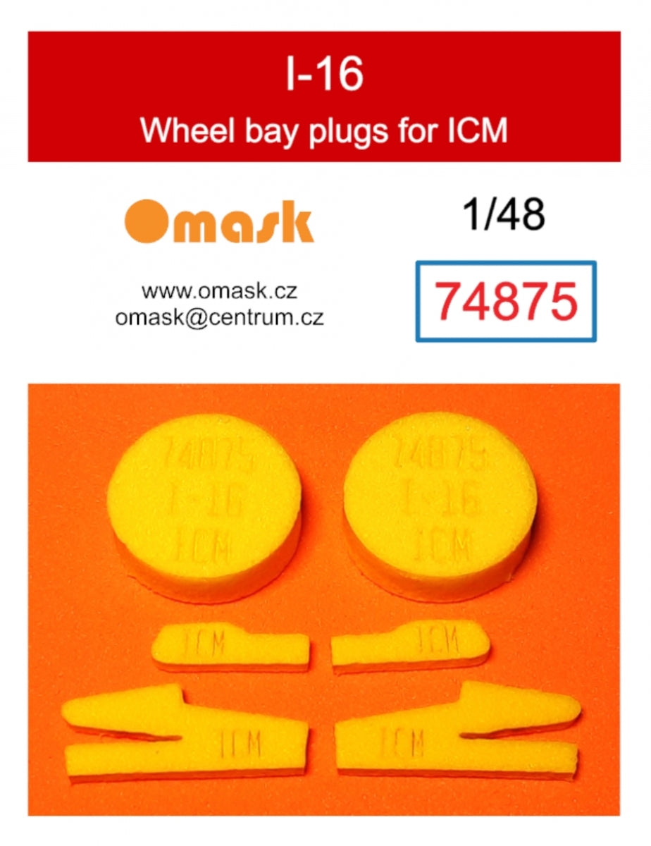 Bouchons de passage de roue Omask 74875 I-16 (pour ICM) 1/48
