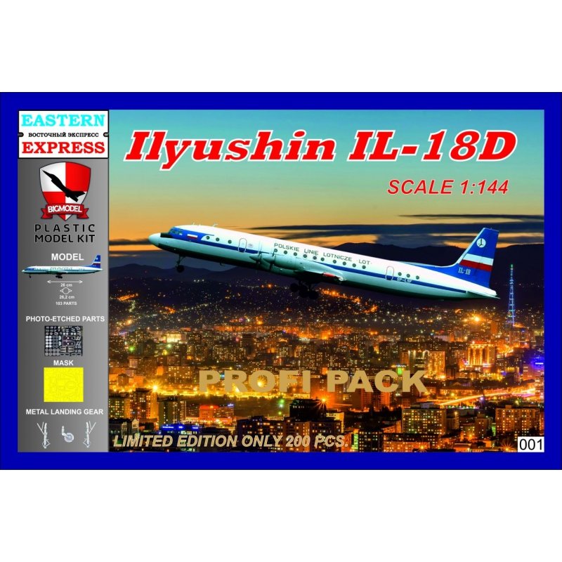Maquette Big Model 1440002 Ilyushin IL-18D PLL LOT 1/144