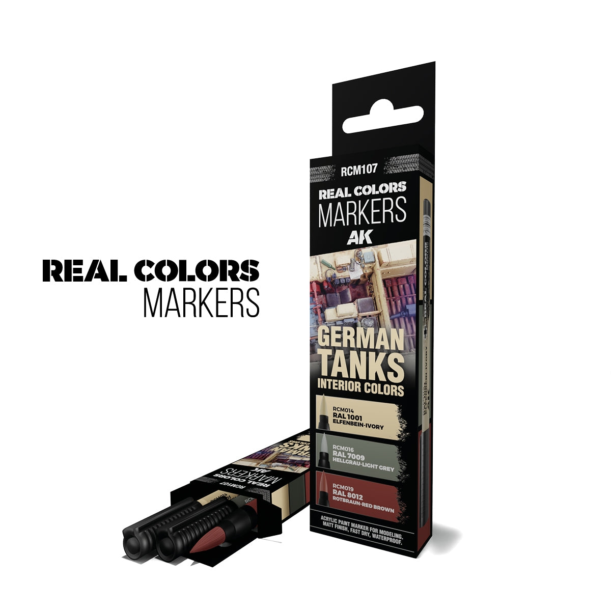 AK Interactive RCM107 COULEURS INTÉRIEURES DES CHARS ALLEMANDS – ENSEMBLE DE MARQUEURS RC RCM014 RCM016 RCM019 – image 2