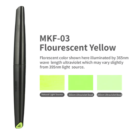 Marqueur à pointe souple à base d'eau DSPIAE MKF-03 Jaune fluorescent 