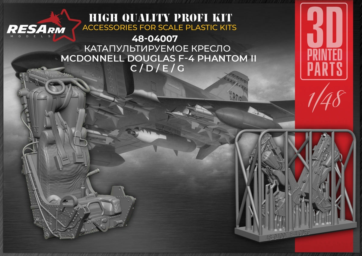 RESArm 48-04007 McDonnell Douglas F-4 Phantom II С/D/E/G pilot seat (3D resin printing) 1/48