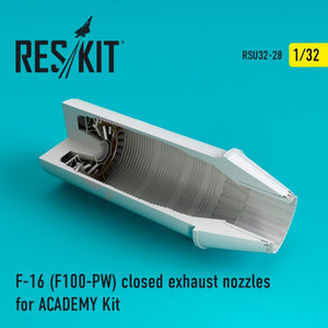 RESKIT RSU32-0028 Tuyères d&amp;#39;échappement fermées pour F-16 (F100-PW) Kit ACADEMY 1/32
